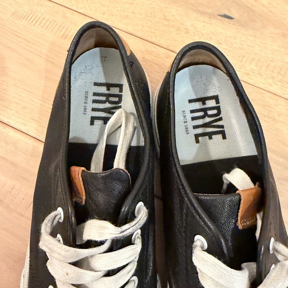 Frye Black Leather Sneakers with White Accents - Picture 3 of 5
